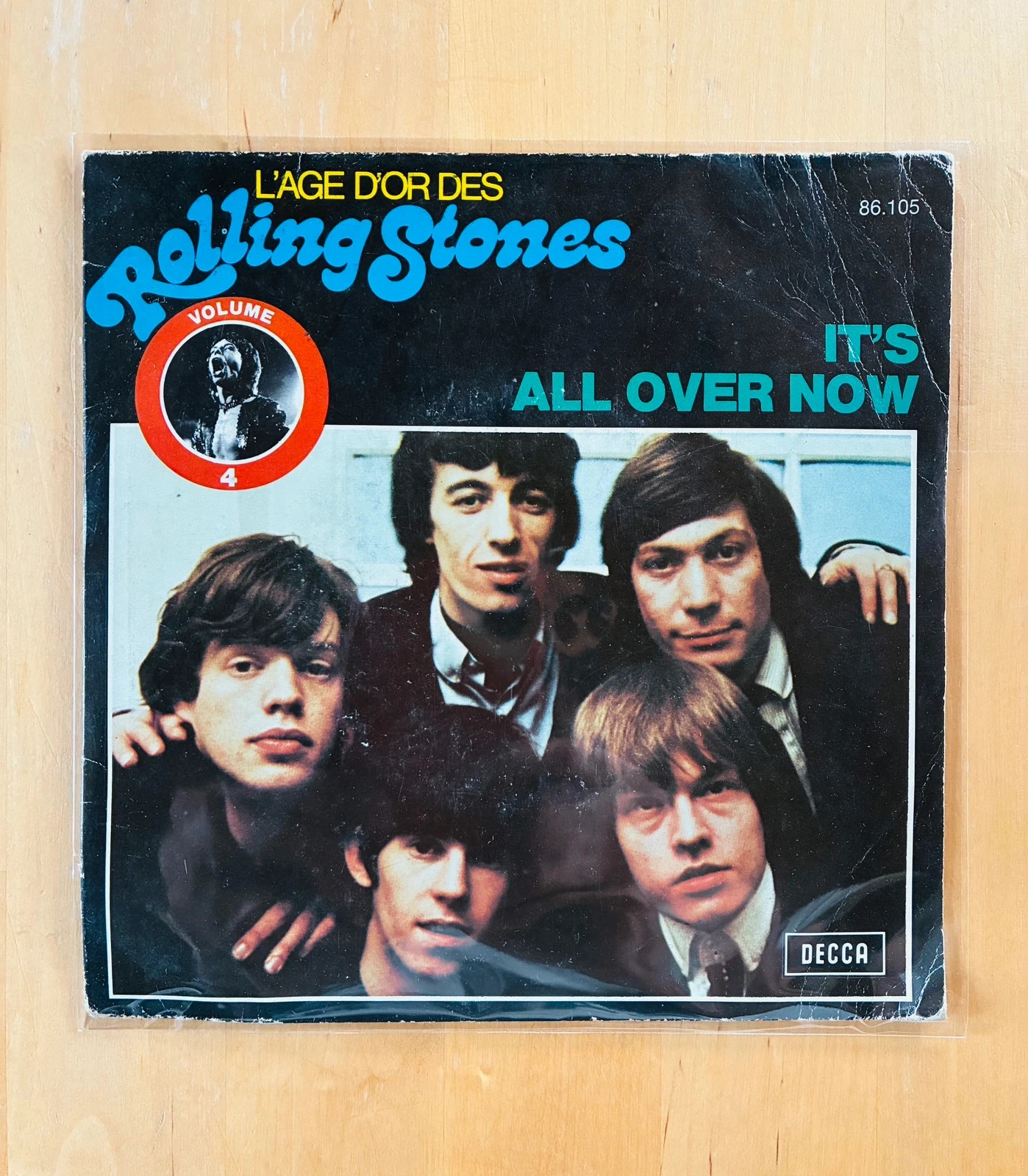 Disque vinyle 45T The Rolling Stones It´s all over now.